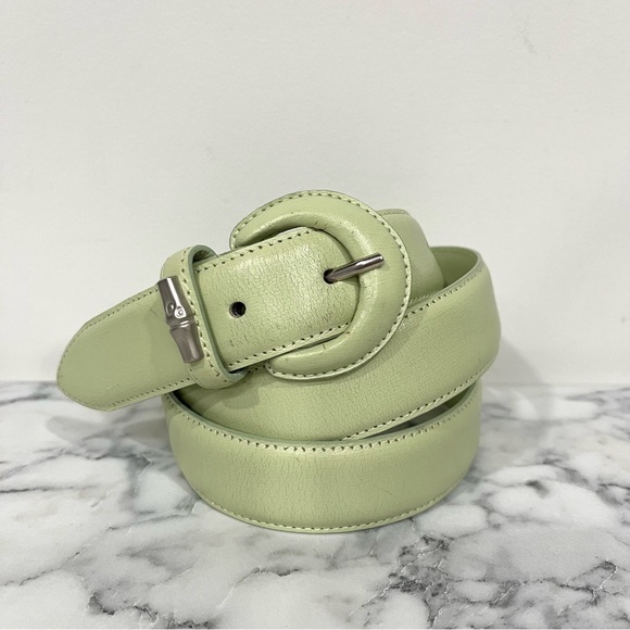 Longchamp Accessories - Vintage Longchamp Matcha Pistachio Green Leather Belt Free Size